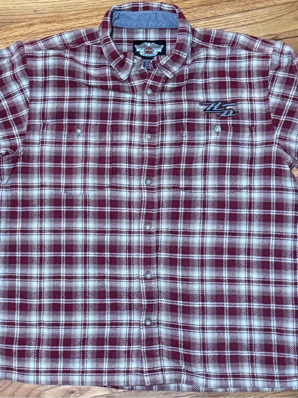 Harley Davidson Lot Men’s XL Flannel Plaid Long Sleeve Button Up And Tee Shirts - Picture 7 of 11